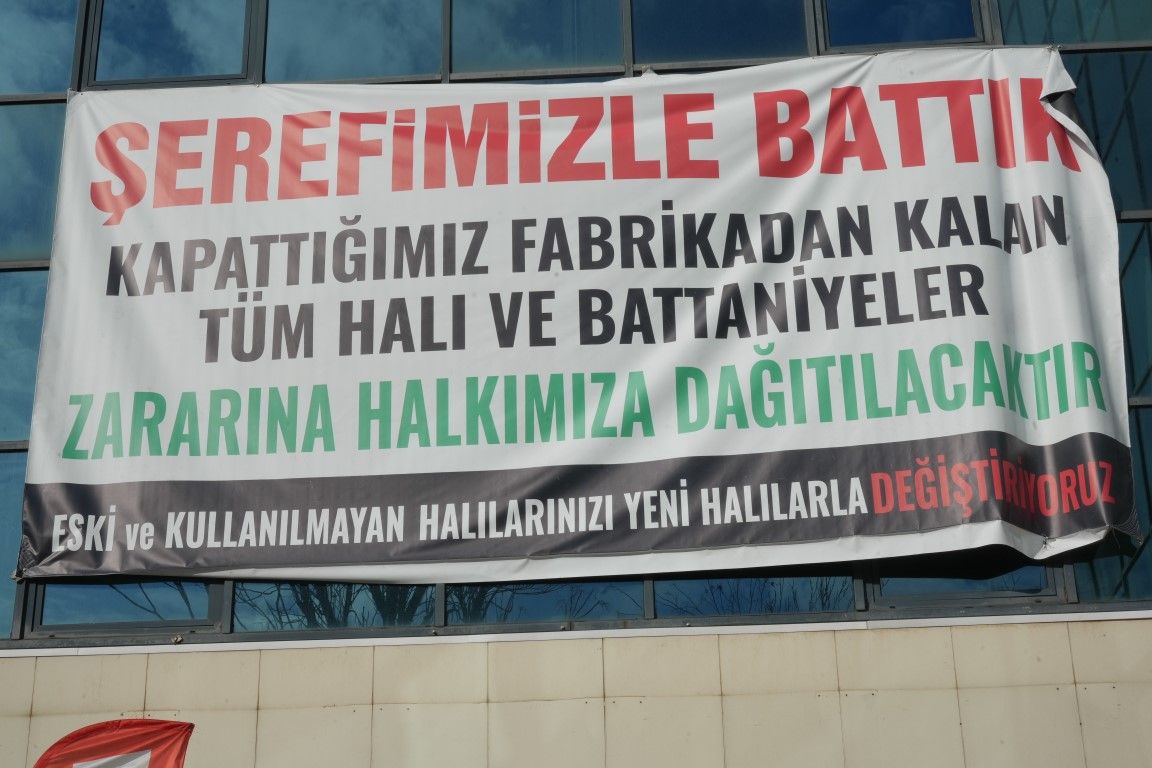 Şerefle batan fabrikanın malları