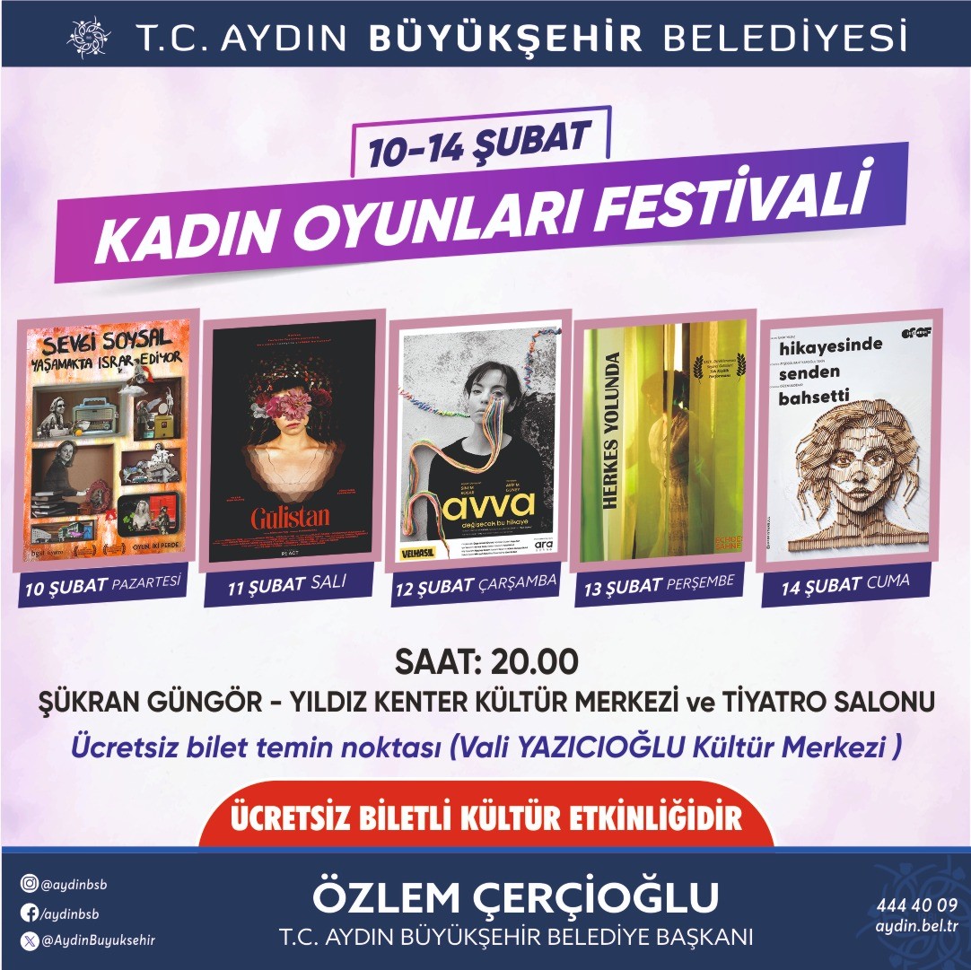 Başkan Çerçioğlu Aydınlıları ’Kadın Oyunları Festivali’ ile buluşturacak
